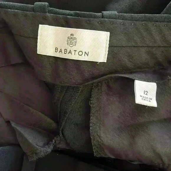 EUC Aritzia Babaton Pleated Wide Leg High Rise Pant Trouser Black Sz 12 - Picture 6 of 13